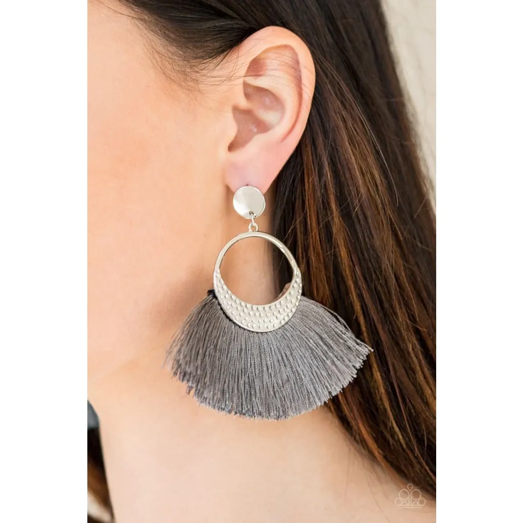 Paparazzi Spartan Spirit - Silver Tassel Earrings