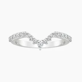 Pear and Crown Stackable Curved Engagement Rings