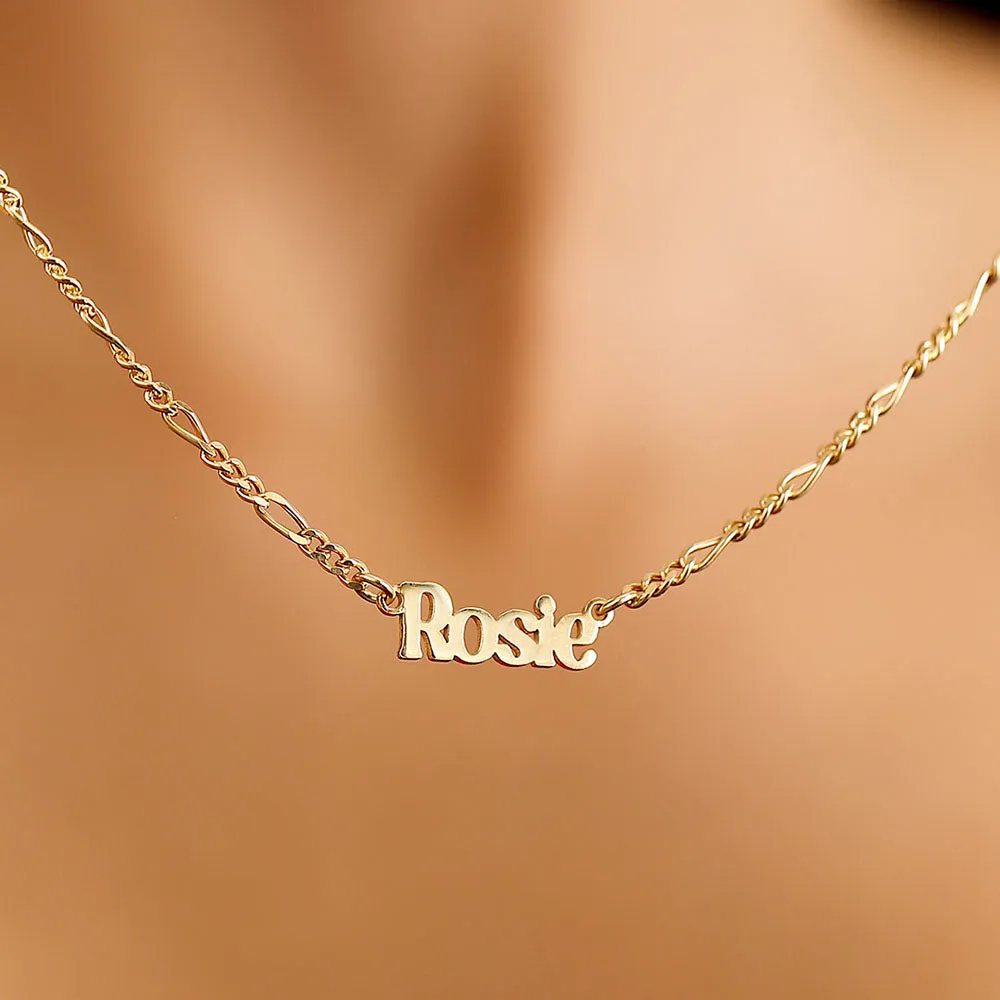 Personalised Name Necklaces Figaro Chain