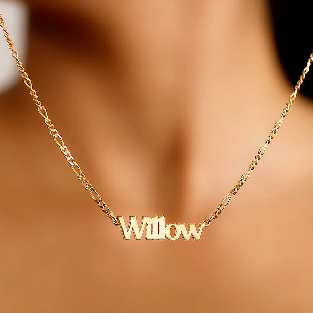 Personalised Name Necklaces Figaro Chain