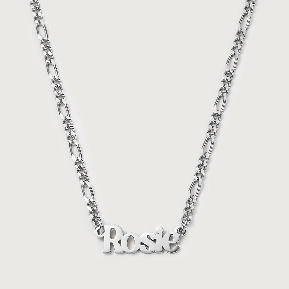 Personalised Name Necklaces Figaro Chain