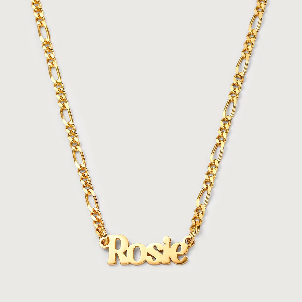 Personalised Name Necklaces Figaro Chain