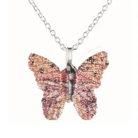 Pink Butterfly Leaf Necklace