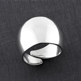 Plain Wide Sterling Silver Adjustable Ring