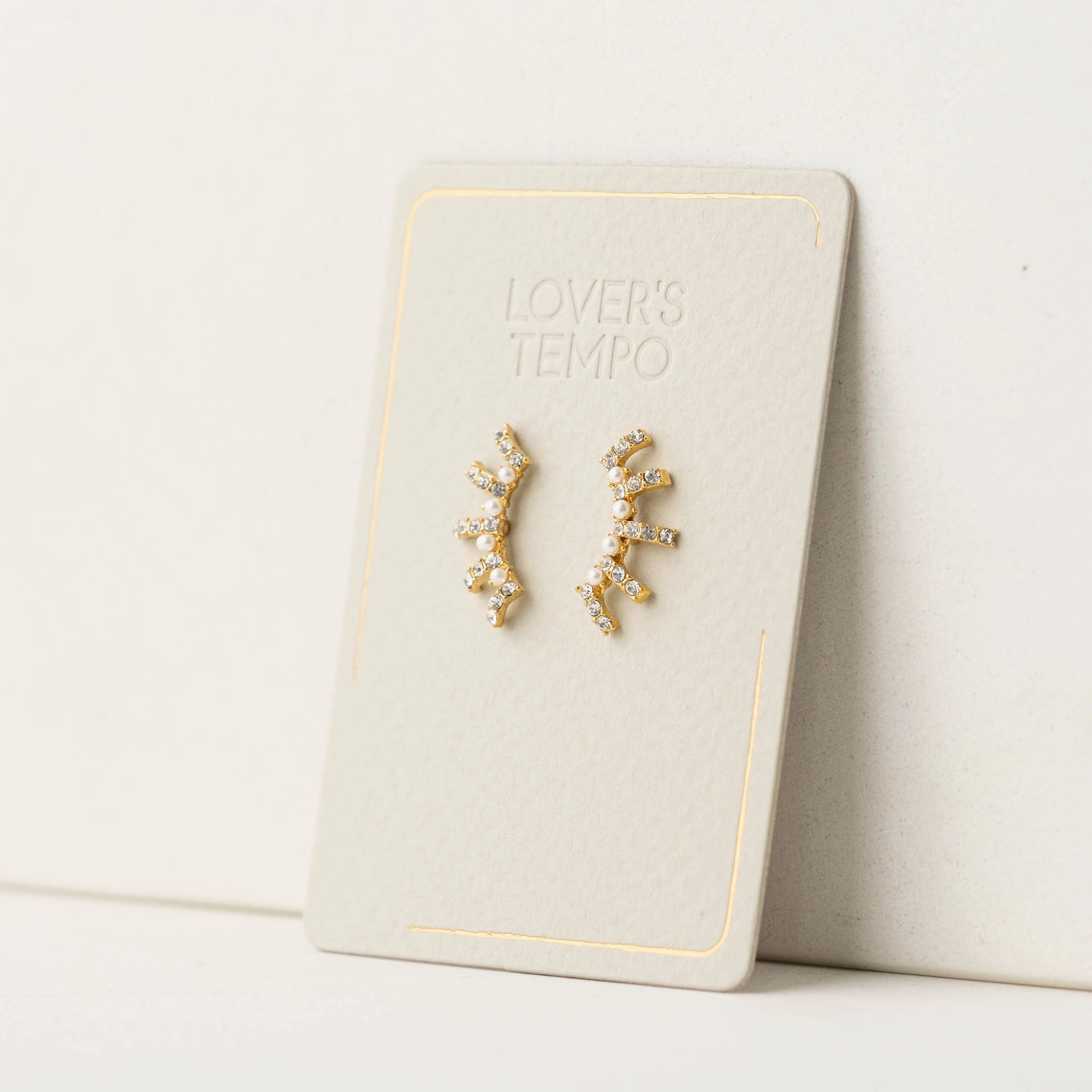 Radiant Pearl Climber Earrings