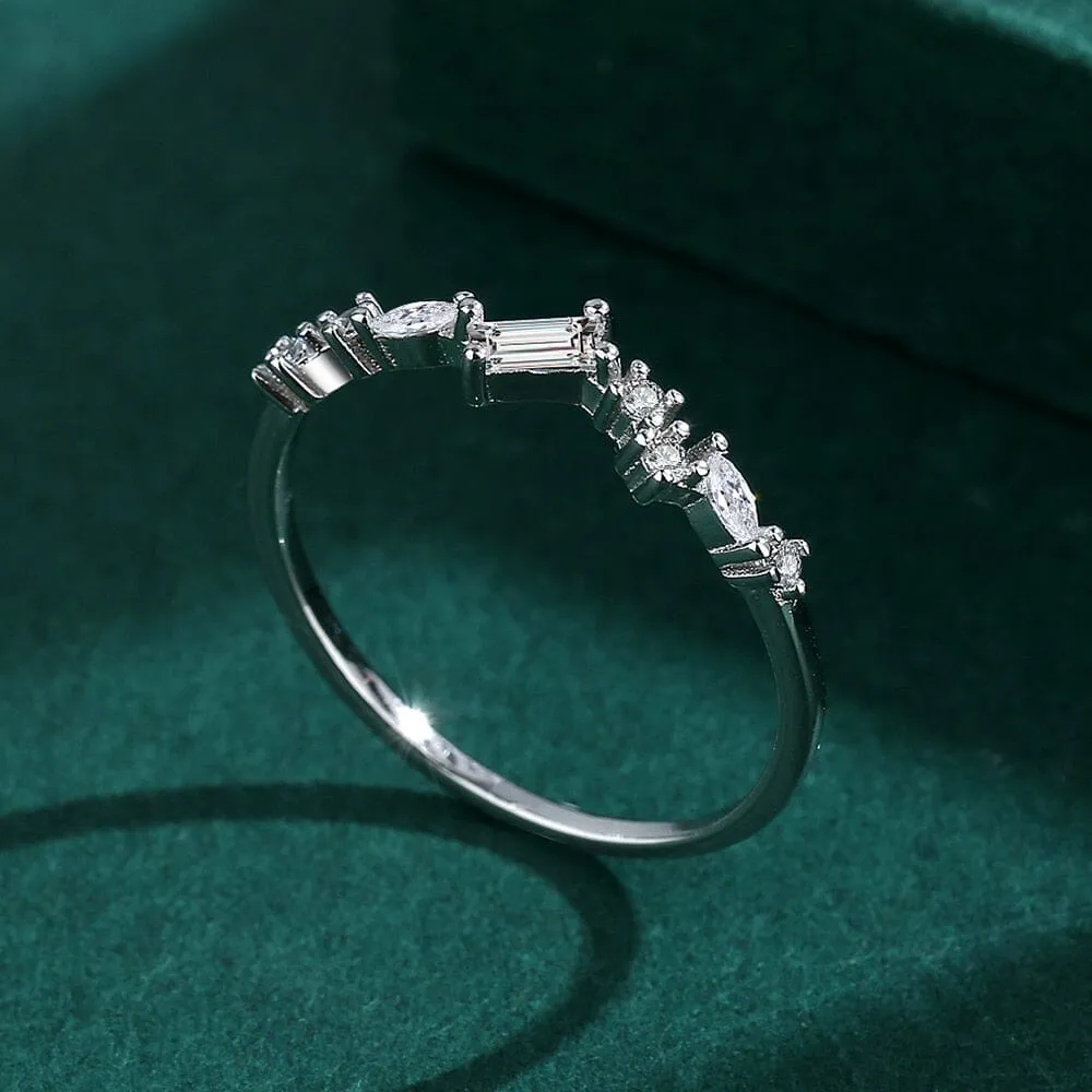 Rectangle Crystal Zircon Ring