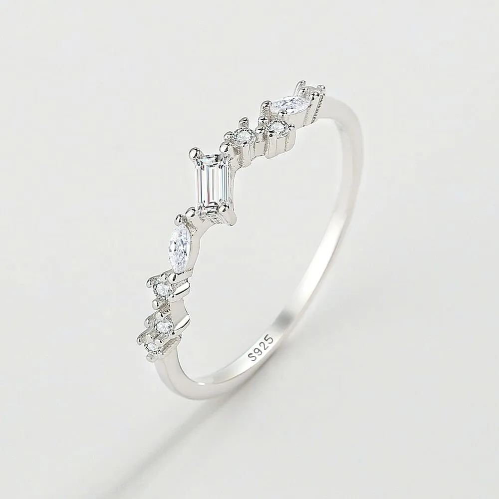 Rectangle Crystal Zircon Ring