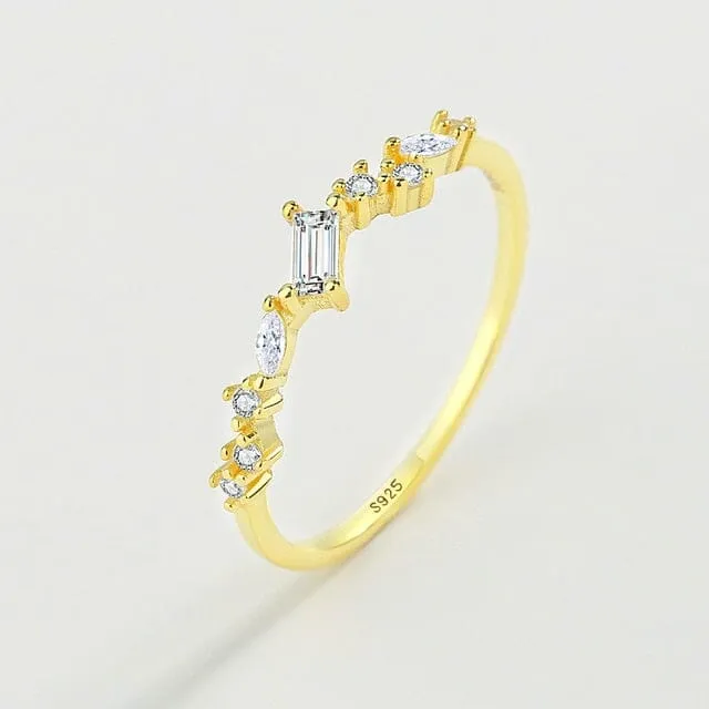 Rectangle Crystal Zircon Ring