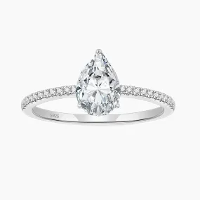 S925 Pear CZ Engagement Ring