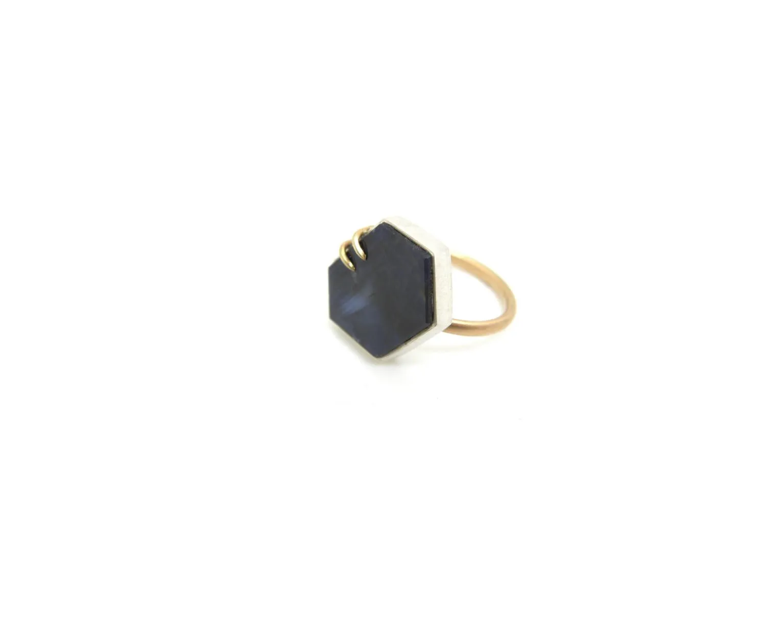 Sapphire Hexagon Vanity Ring