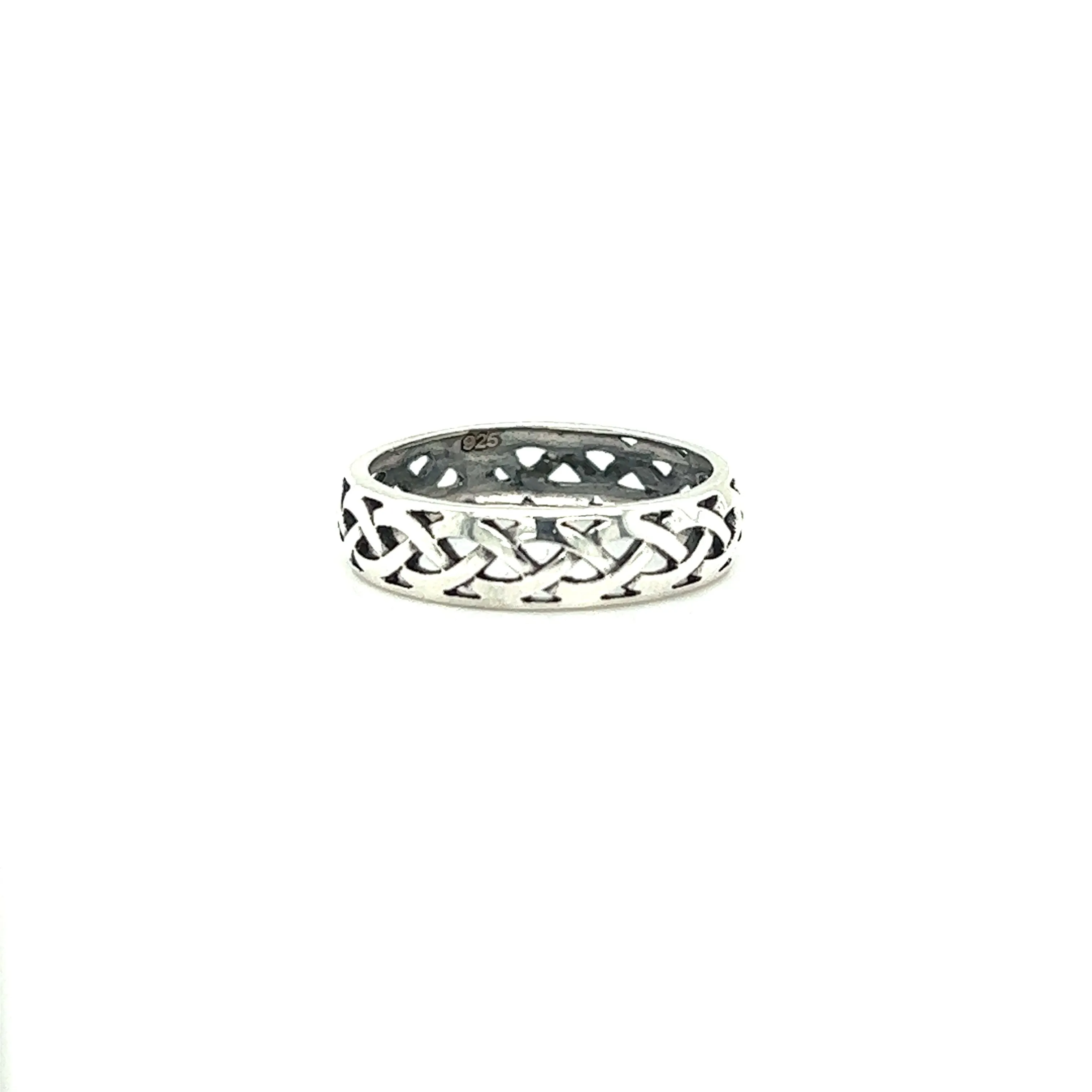 Silver Band With Celtic Weave