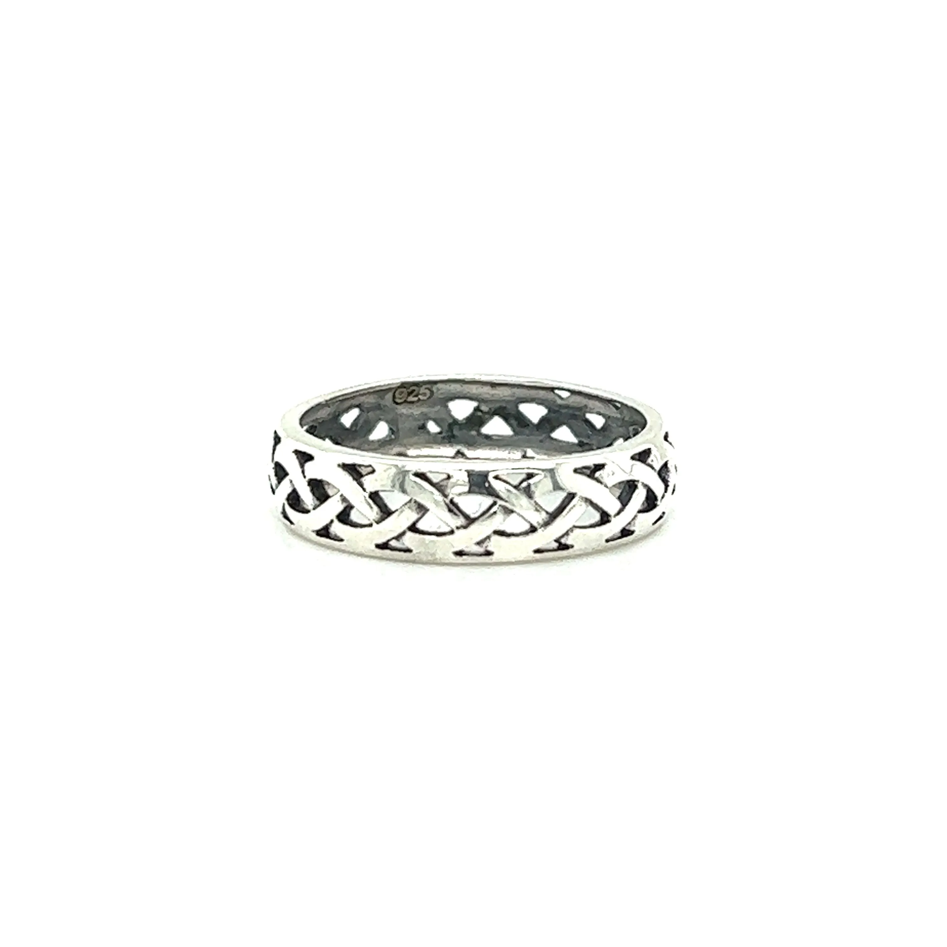 Silver Band With Celtic Weave