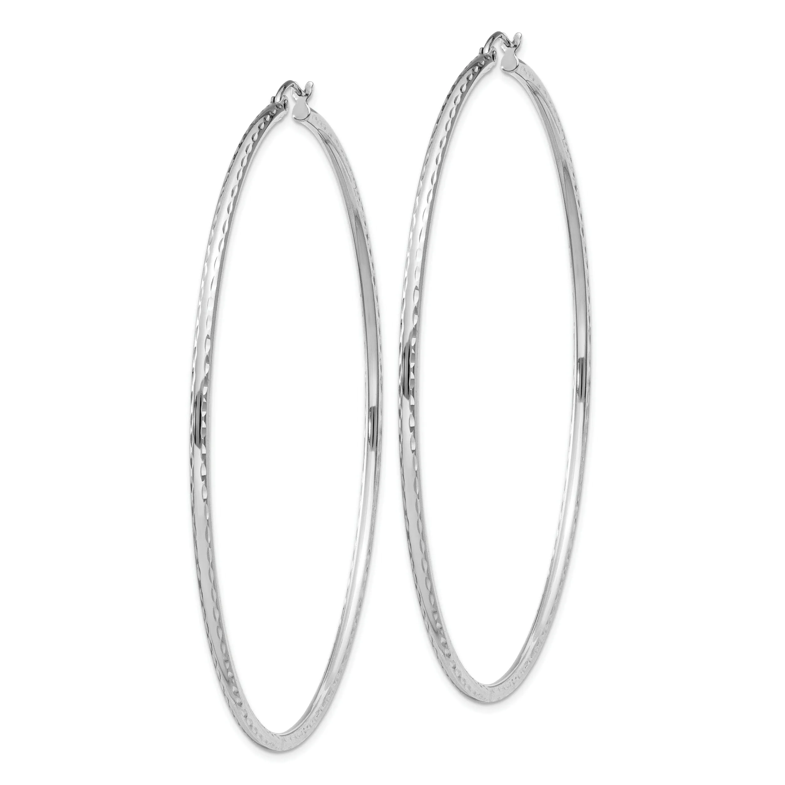 Silver D.C Hollow Round Hoop Wire Cluch Earring