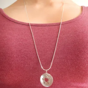 Silver Flower Mother of Pearl Necklace