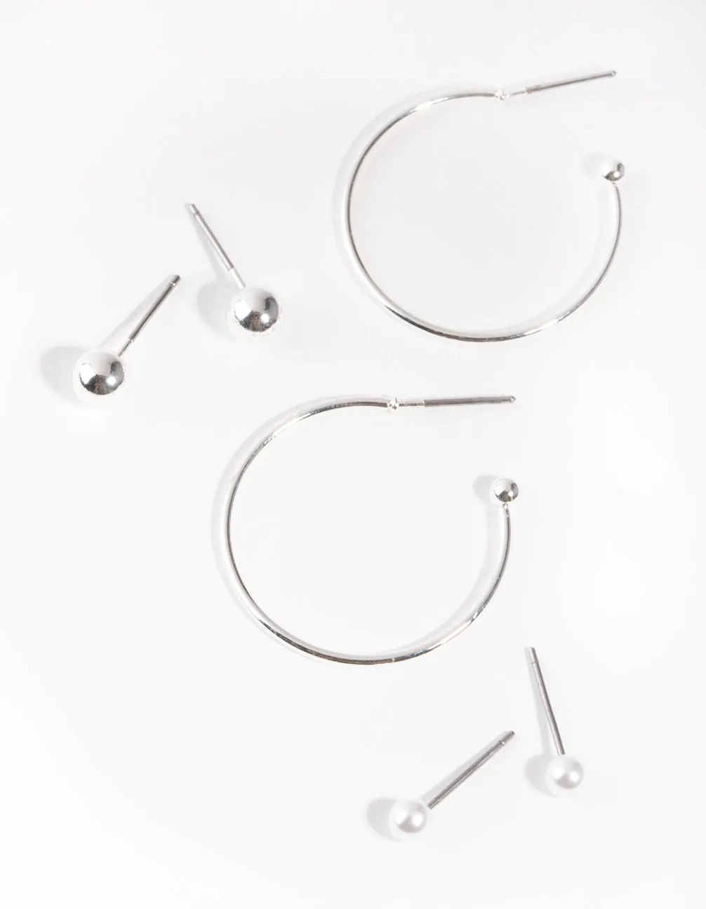 Silver Plain Hoop Pack Earring