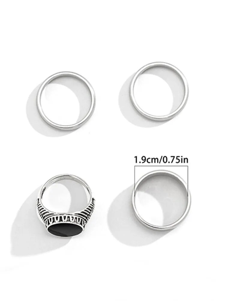 Simple 4Pcs Stacking Rings Set