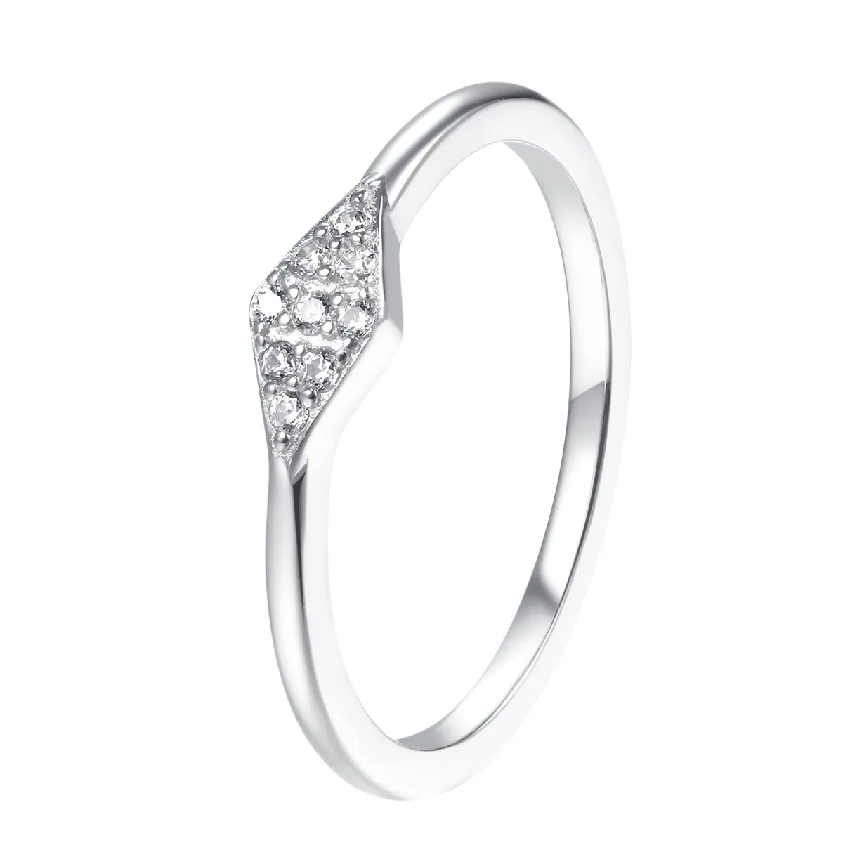 Slim Diamond Ring Sterling Silver