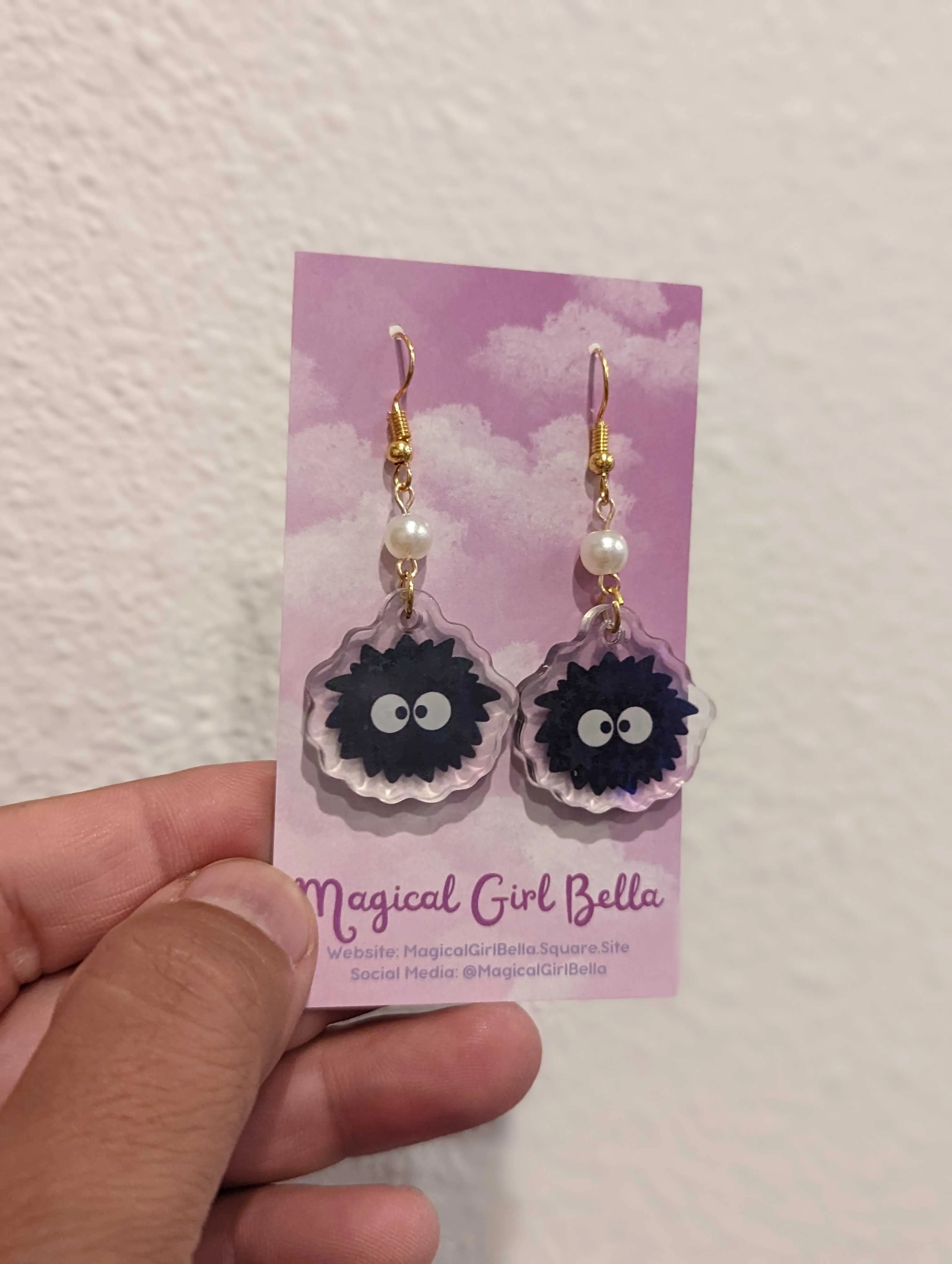 Soot Sprite Pearly Drop Earrings