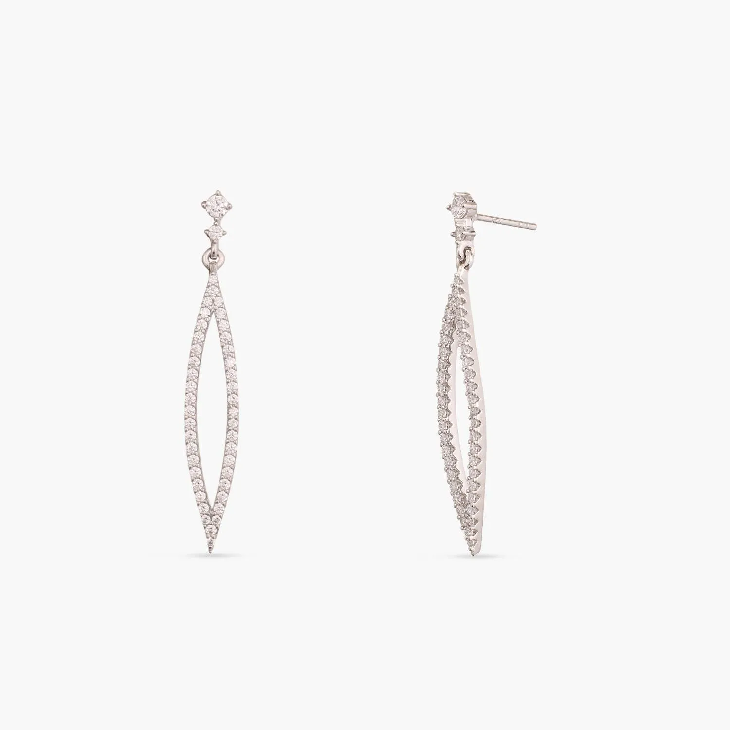 Sparkling CZ Drop Delicate Silver Earrings