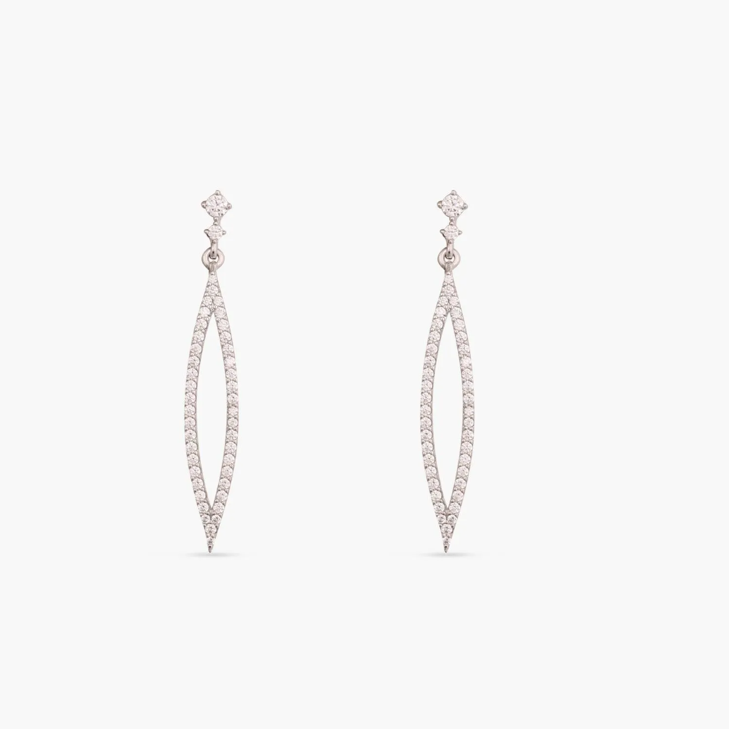 Sparkling CZ Drop Delicate Silver Earrings