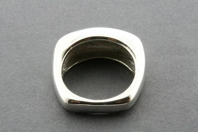 squared narrow bubble ring - sterling silver