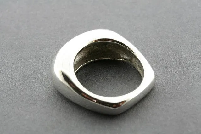 squared narrow bubble ring - sterling silver