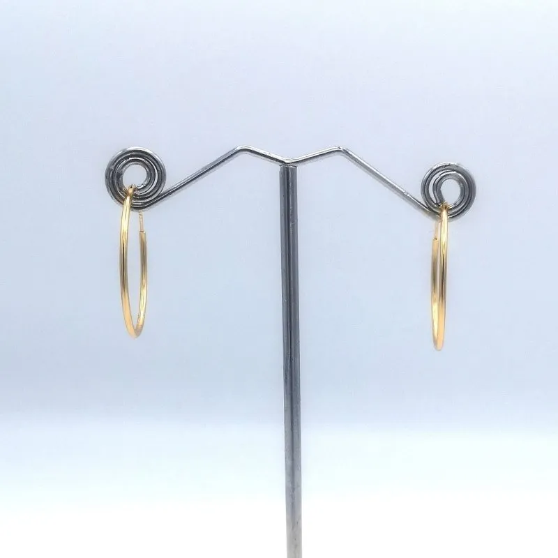 Sterling Silver 14kt Yellow Gold Plated 25mm Hoop Earrings