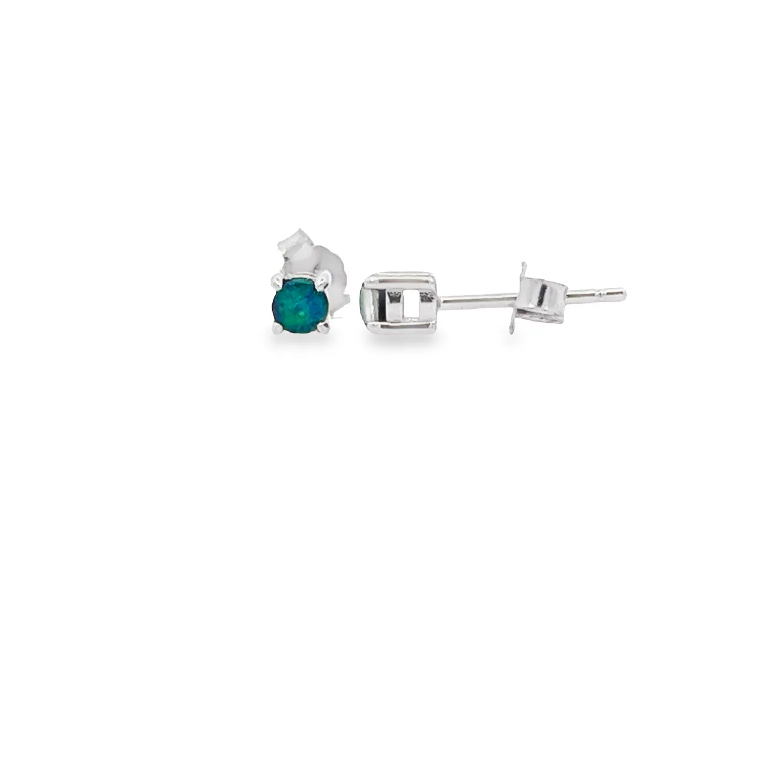 Sterling silver 3mm Opal triplet studs