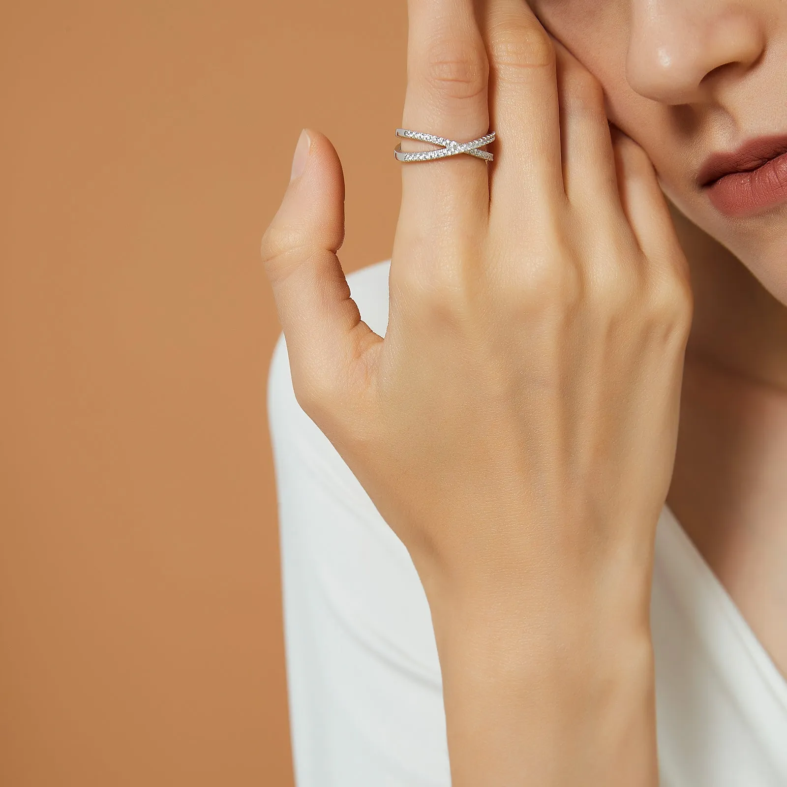 Sterling Silver  Cross X-Dainty Rings