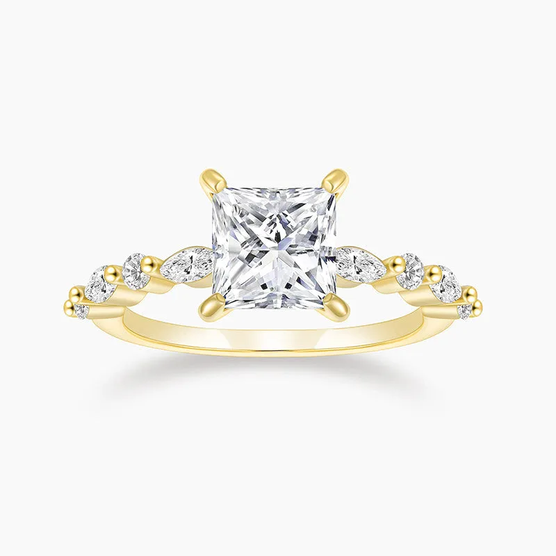 Sterling Silver Cushion CZ Solitaire Ring