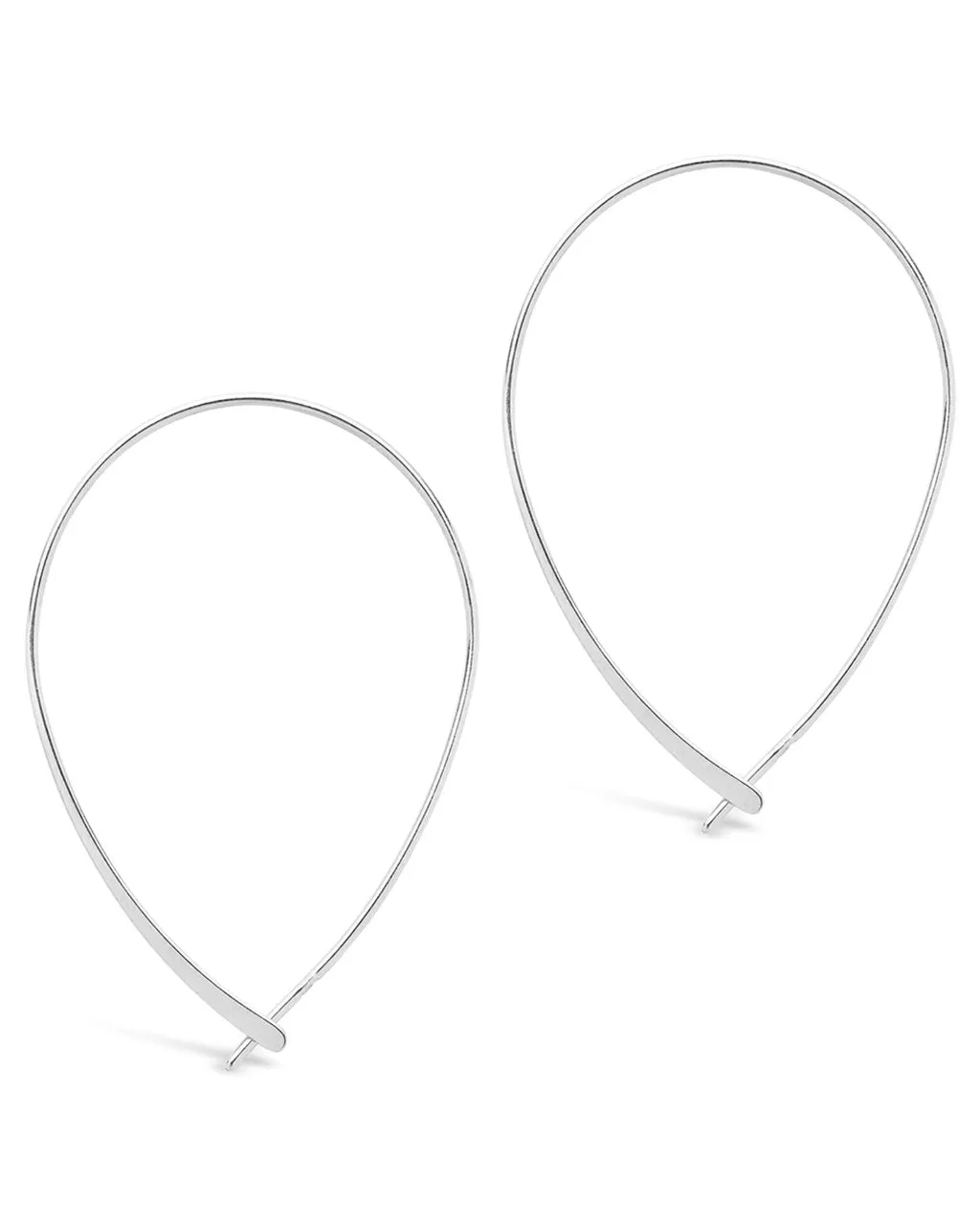 Sterling Silver Delicate Threader Hoop Earrings