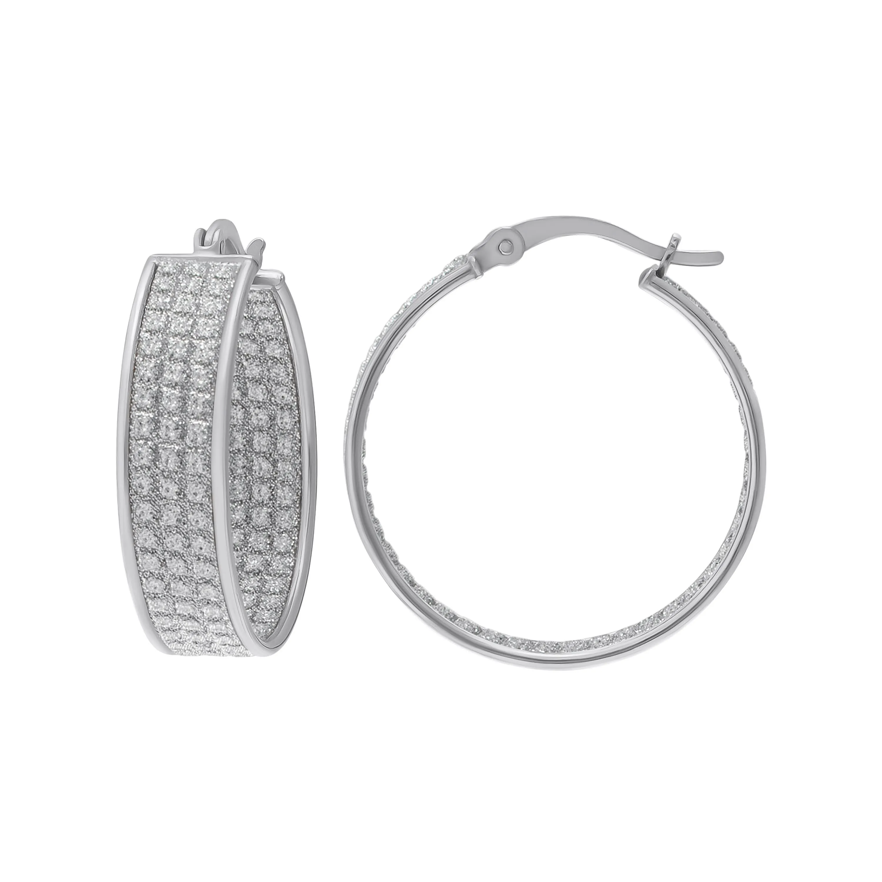 Sterling Silver Shiny Hoop Earrings