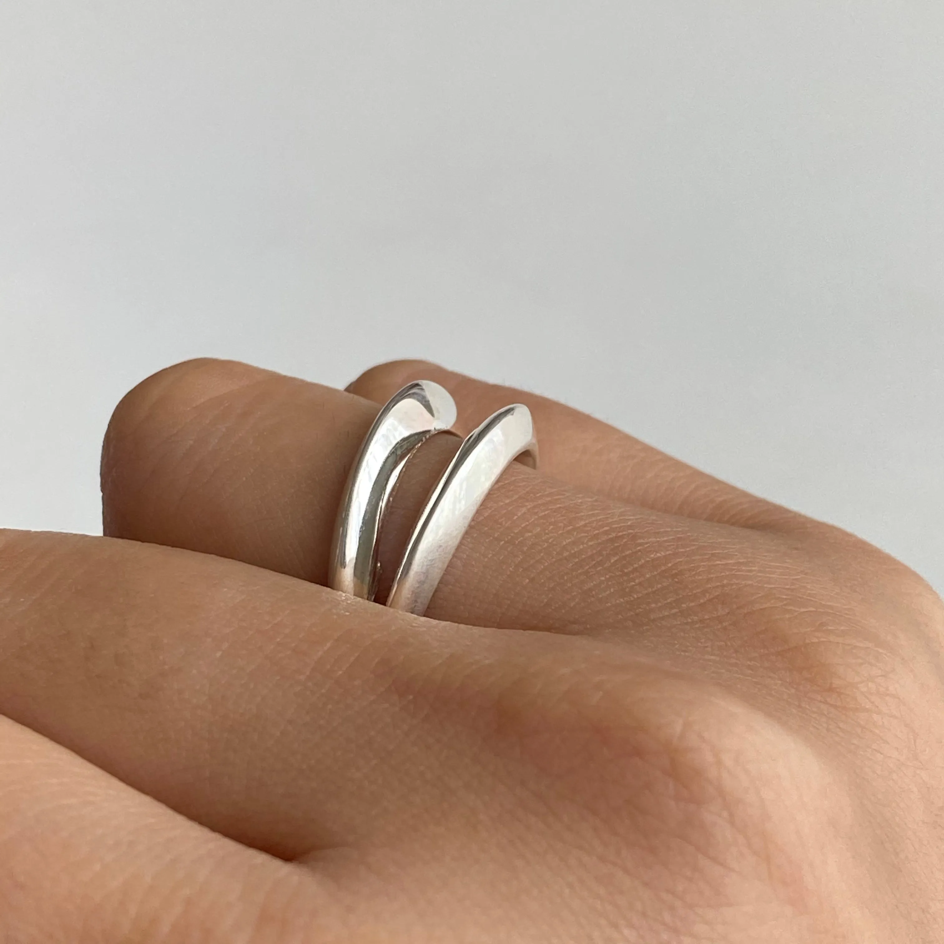 Sterling Silver Two Line Ring