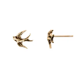 Swallow 14K Gold Stud