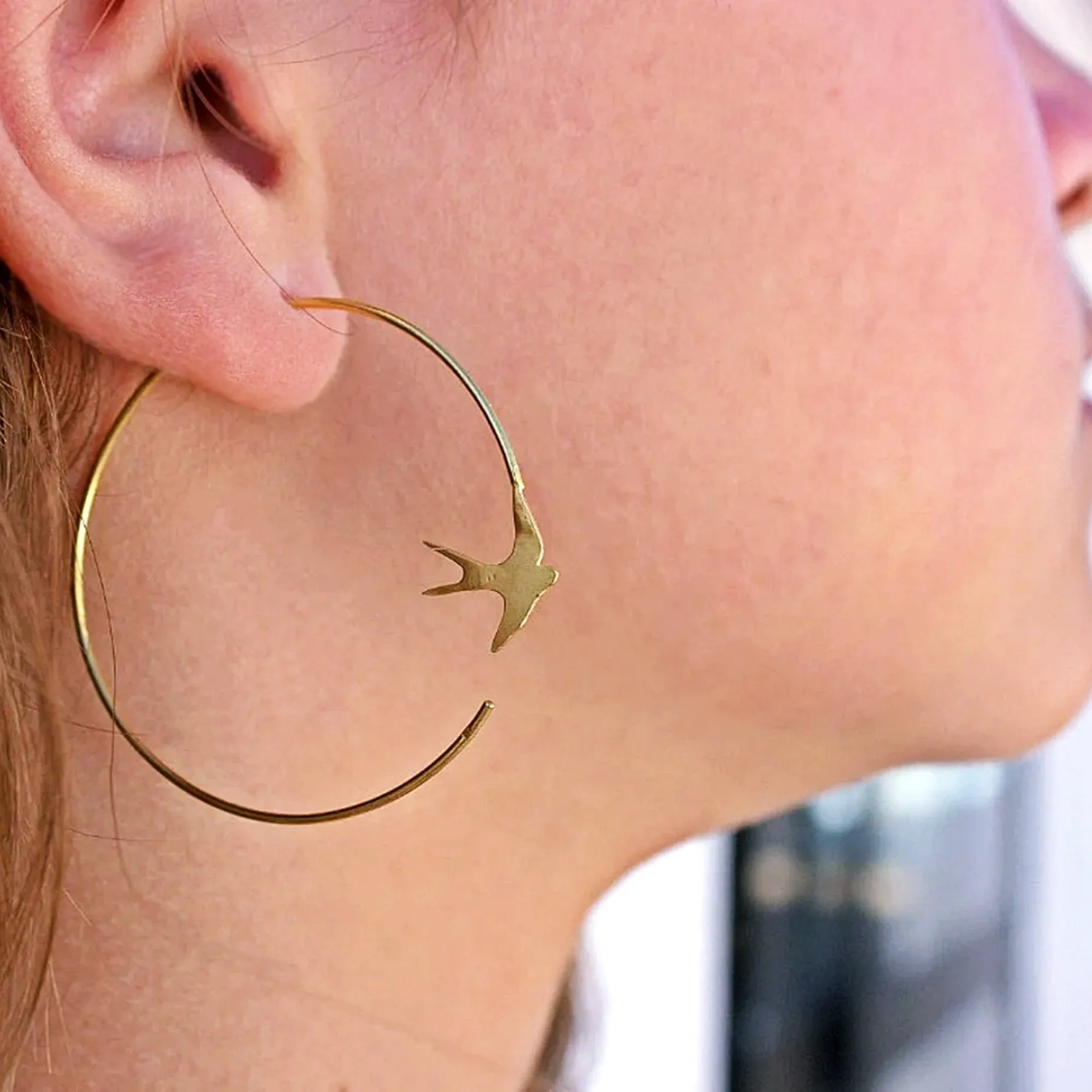 Swallow Hoop Earrings