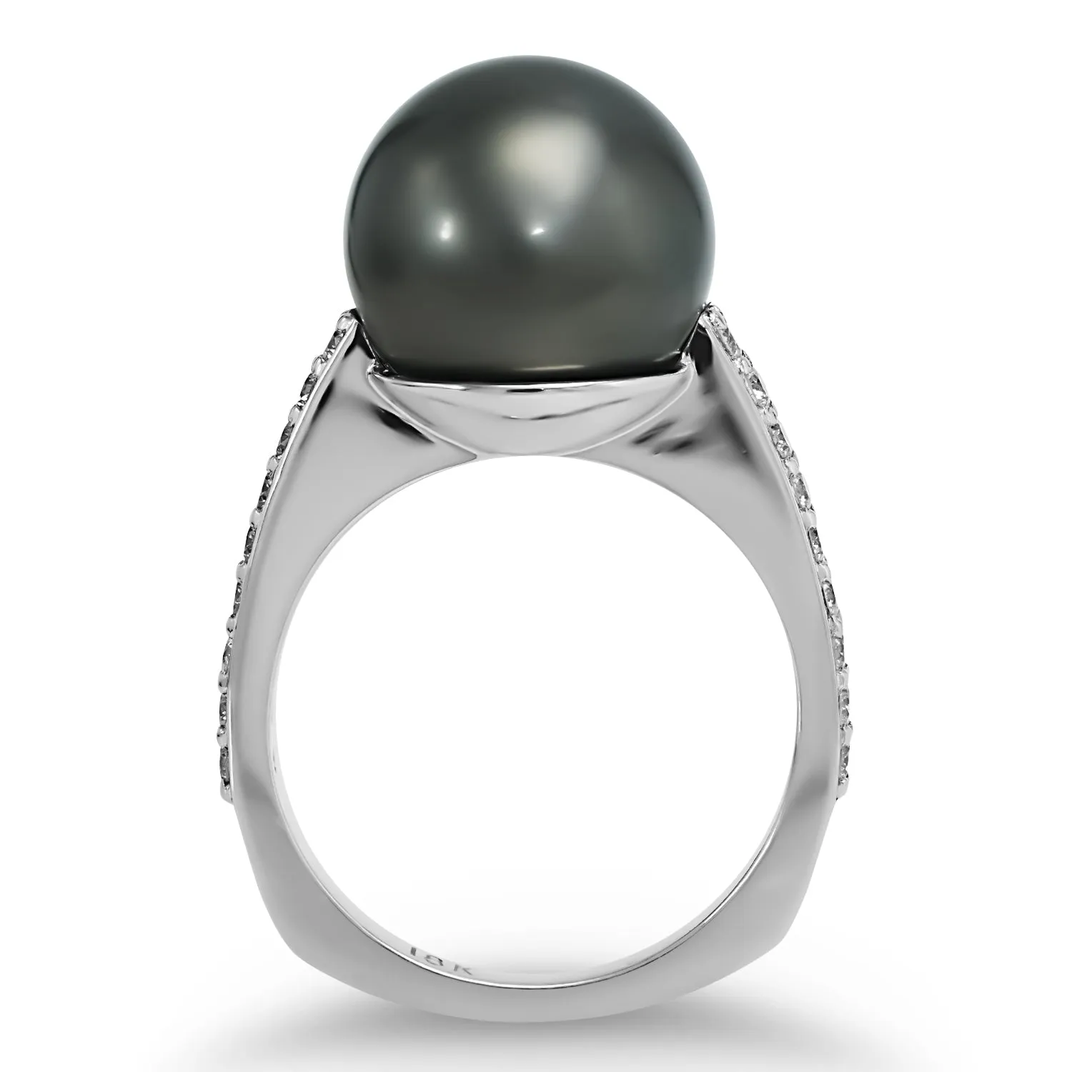 Tahitian Pearl and Diamonds Ring