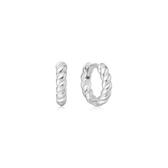 Textured Small Hoop Earrings in Sterling Silver