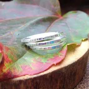 Tree Bark Stack Rings ~ Shiny