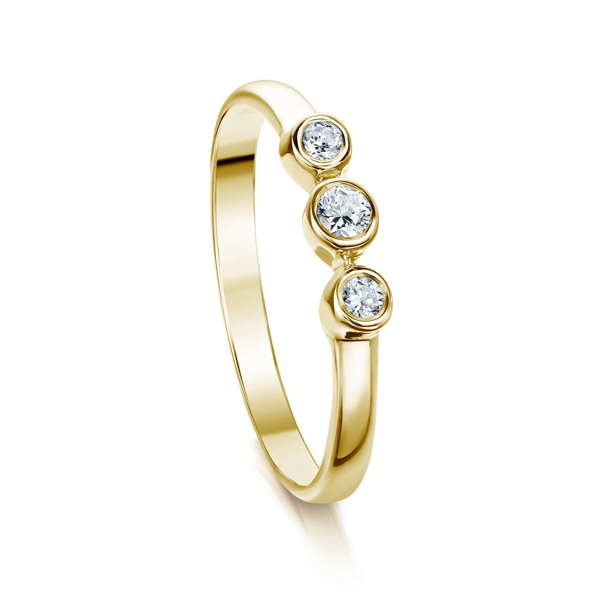 Trilogy Diamond Ring in 9ct Yellow Gold