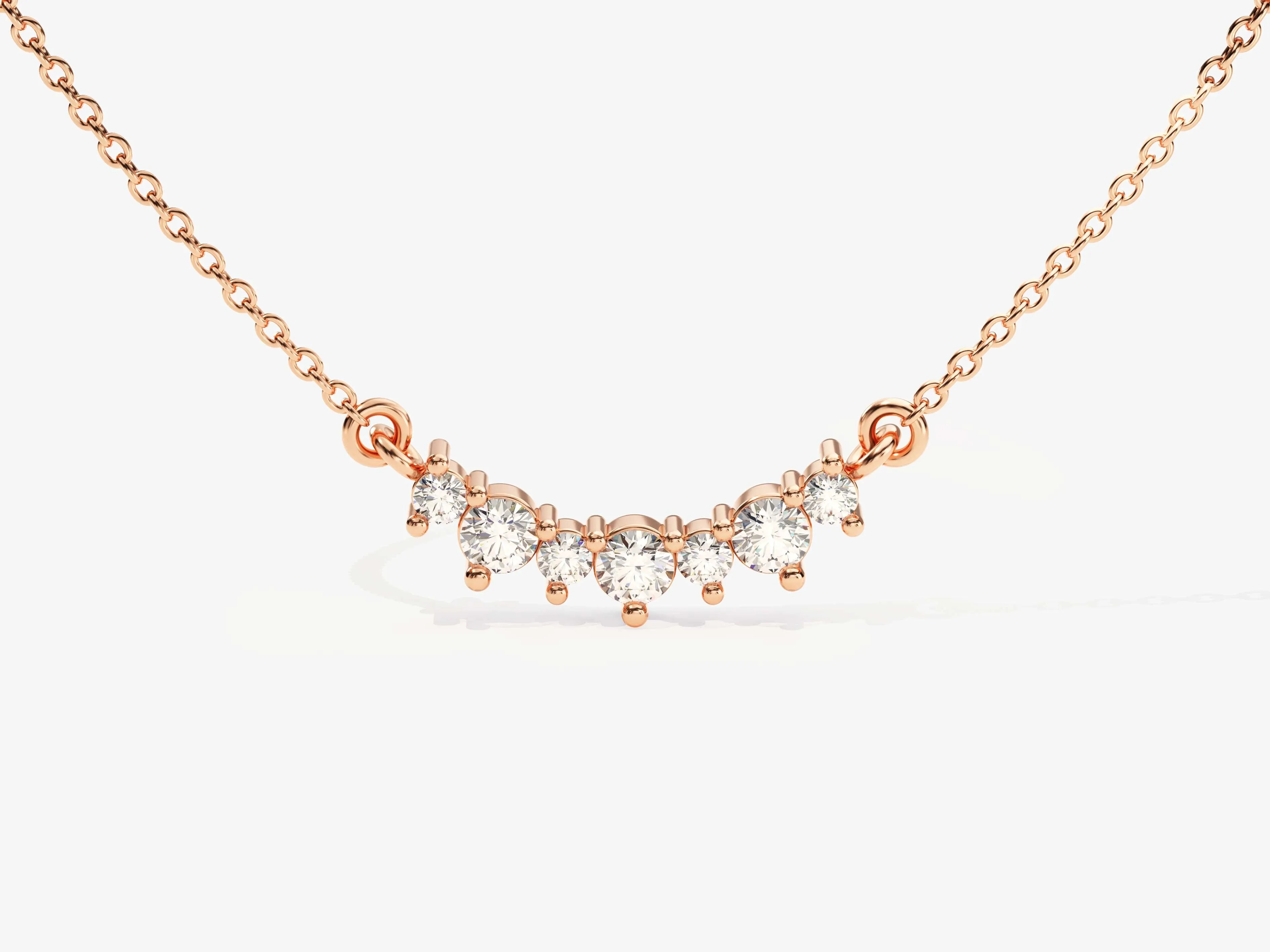 Unique Diamond Cluster Necklace (0.13 CT) in 14k Solid Gold