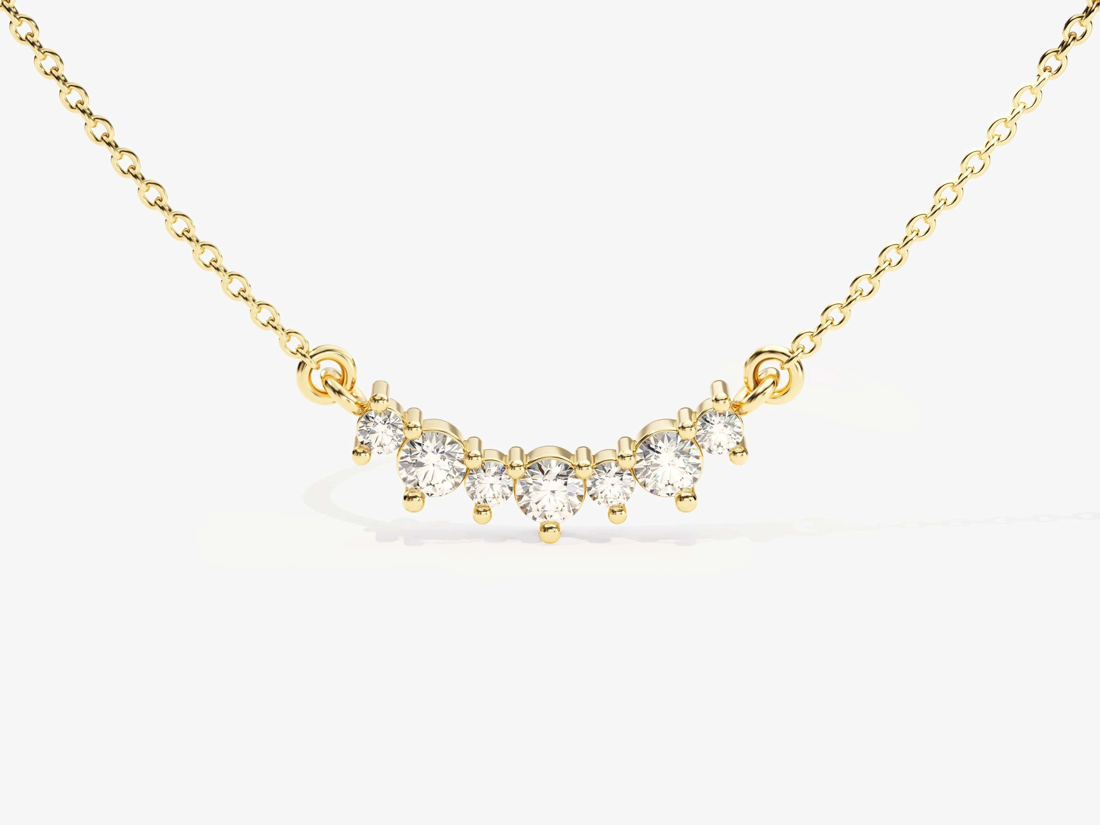 Unique Diamond Cluster Necklace (0.13 CT) in 14k Solid Gold