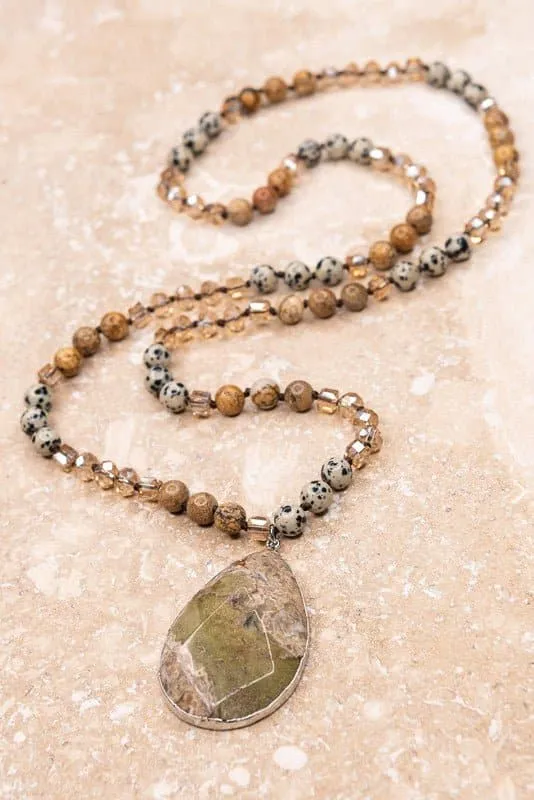 Unique Grace Teardrop Stone Necklace