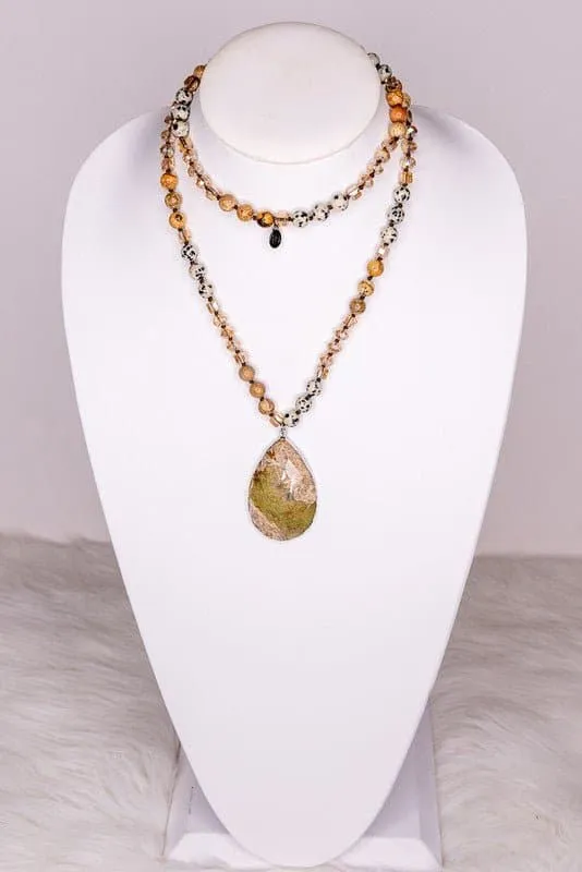 Unique Grace Teardrop Stone Necklace