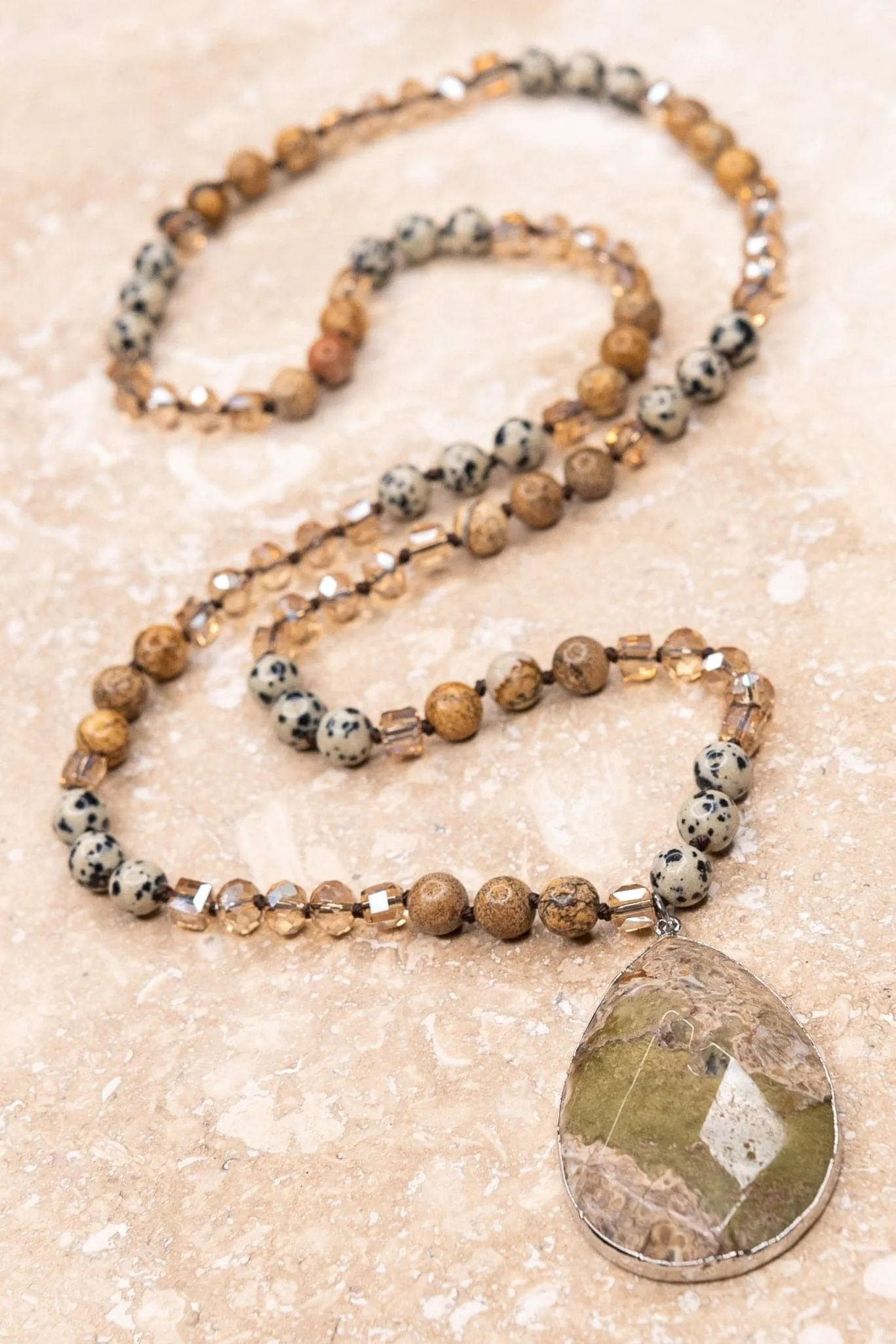 Unique Grace Teardrop Stone Necklace