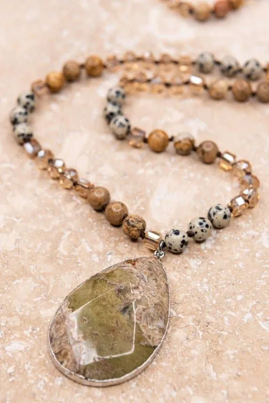 Unique Grace Teardrop Stone Necklace