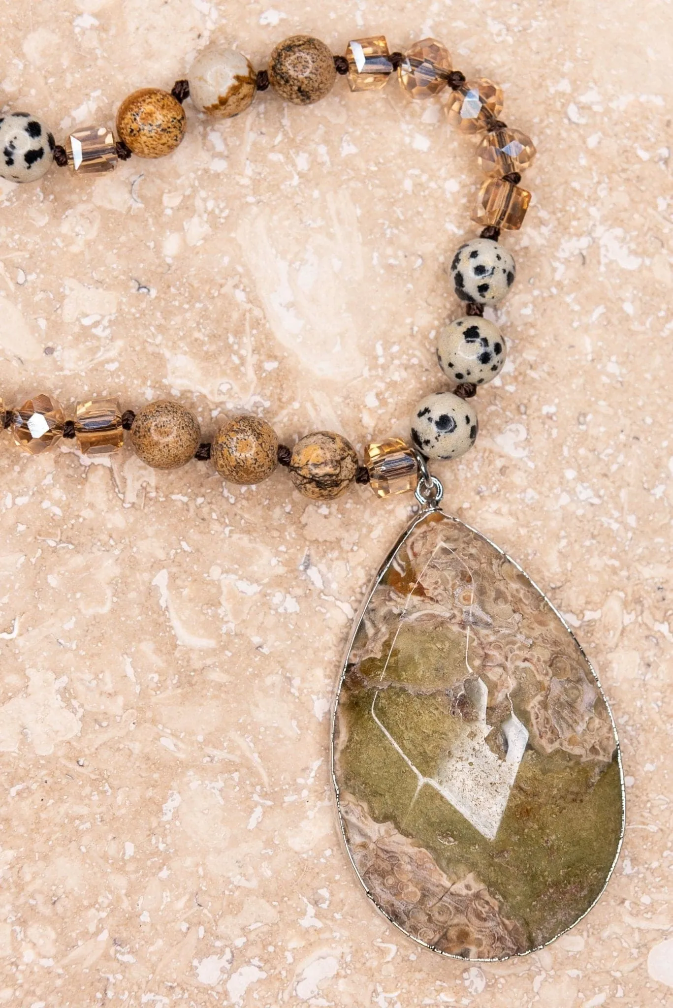 Unique Grace Teardrop Stone Necklace