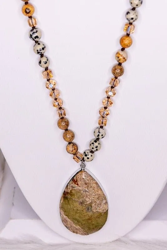 Unique Grace Teardrop Stone Necklace