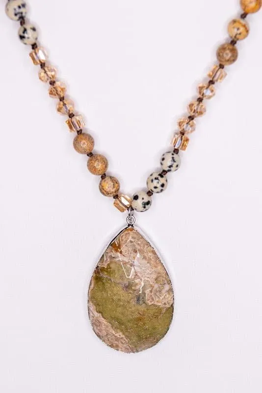 Unique Grace Teardrop Stone Necklace