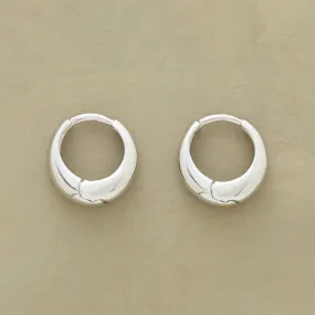 White Golden Axis Hoop Earrings