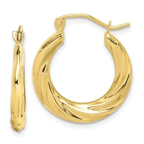 Yellow Gold Small Fancy Hoop Earrings